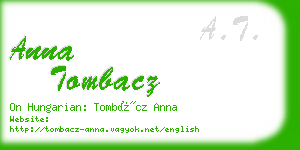 anna tombacz business card